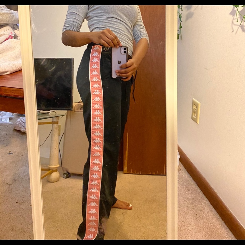 Kappa Pink & Black Track Pants 222 banda - Picture 3 of 4
